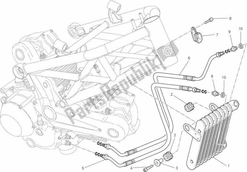 Tutte le parti per il Radiatore Dell'olio del Ducati Monster 795 ABS Corse Stripe CHN-Thailand 2015